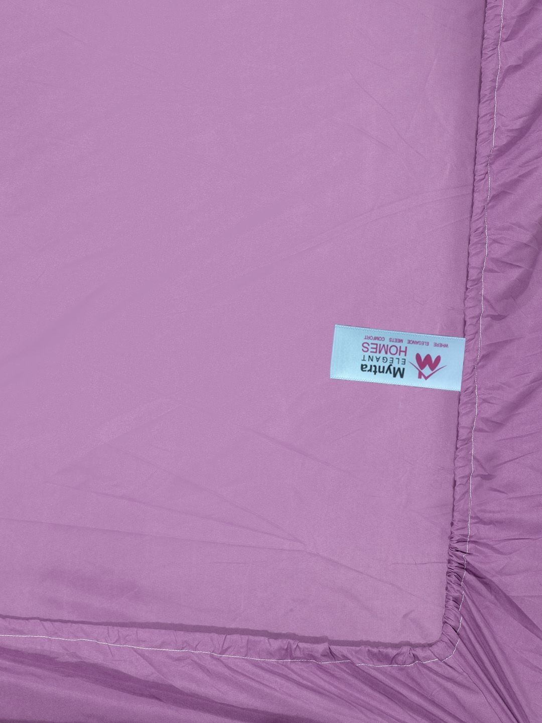 Myntra Elegant Homes Book Fold Purple Cotton 300 TC Fitted King Fine Bedsheet with 2 Pillow Covers-98 x 89 inches