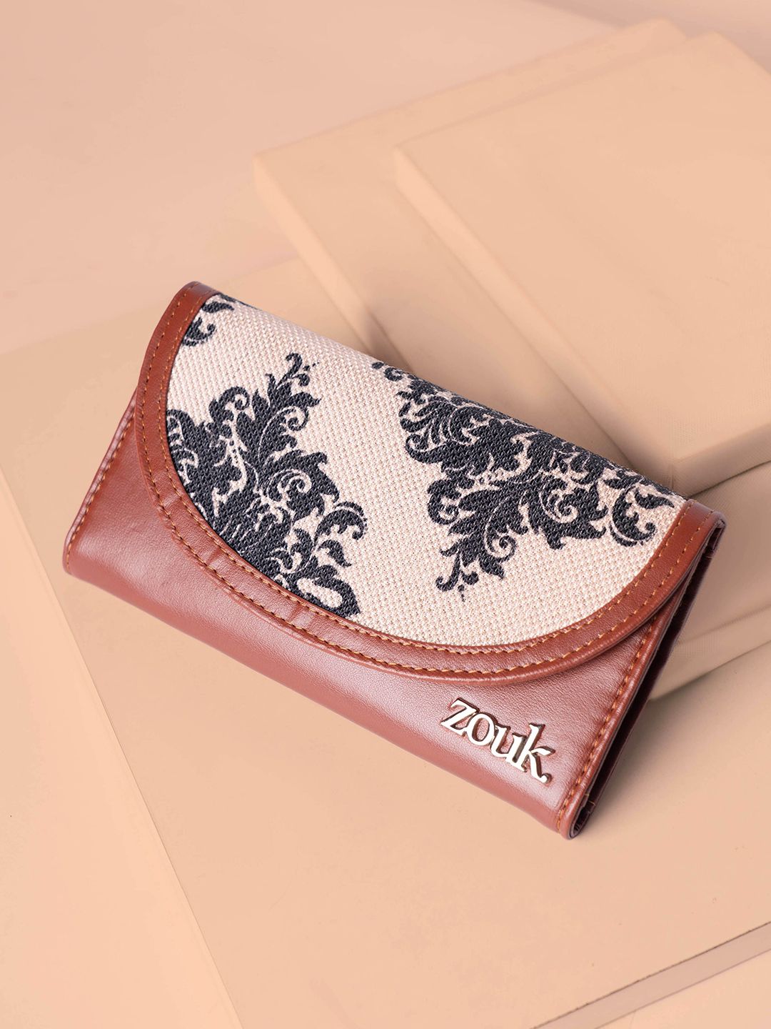 ZOUK Women Mughal Motif Kyra Flap Wallet