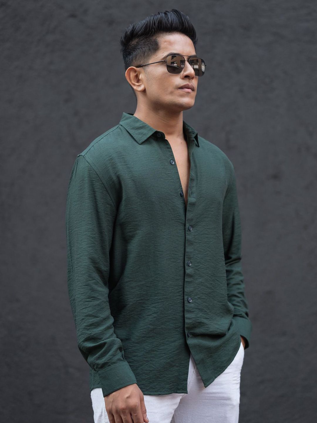 Powerlook Men Faded Opaque Casual Shirt