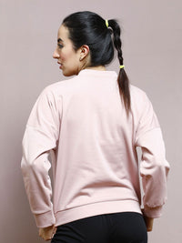 Athena Women Embroidered Round Neck Pullover Sweatshirt