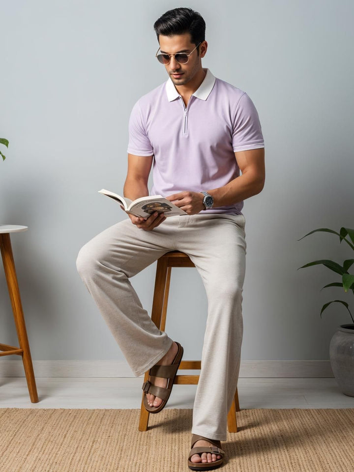 ADRO Men Lavender Cotton Tshirts