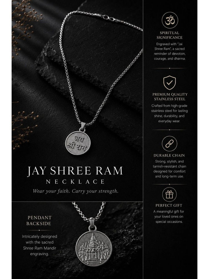 PANASH Men Brass Silver-Plated Oxidised Necklace