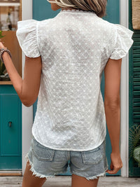DressBerry Lace Trim Schiffli Top