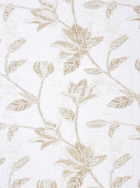 KLOTTHE White Floral Printed Fitted 400 TC Cotton Super King Bedsheet With 2 Pillow Covers