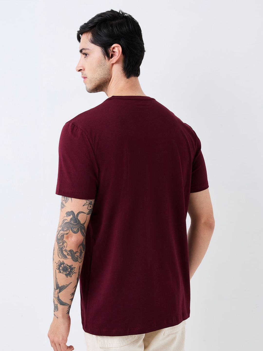 SPYKAR Men Graphic Printed Round Neck Cotton Slim Fit T-shirt