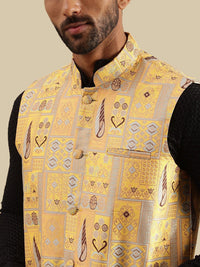 SOJANYA Jaket Nehru Design Brocade Geometrik