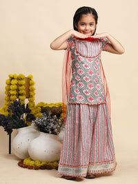 Cutiekins Girls Printed Ready to Wear Lehenga & Blouse With Dupatta