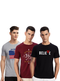 ADRO Lelaki Pek 3 Bercetak T-shirt