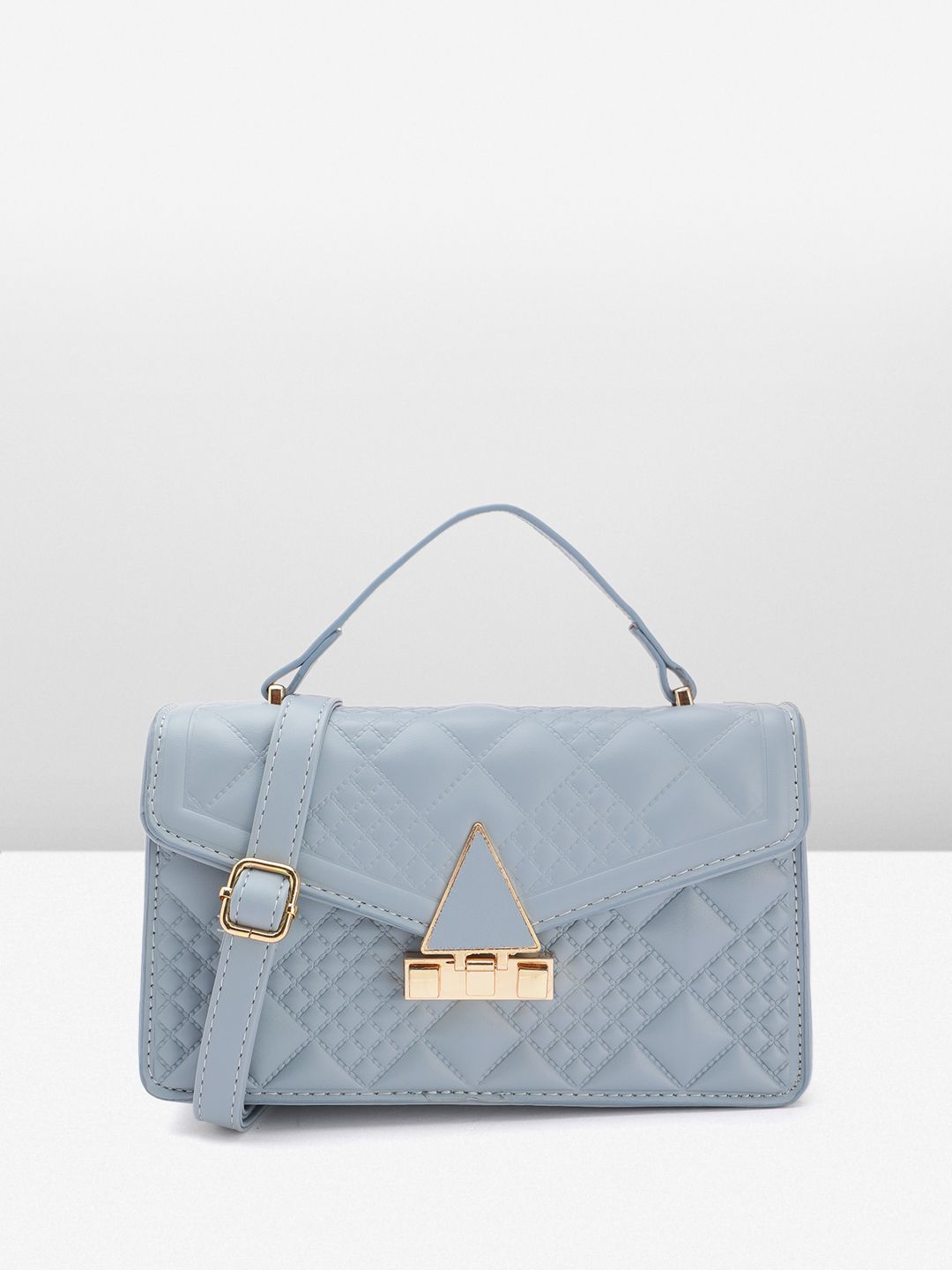 DressBerry Brand Logo Embossed Quilted Satchel