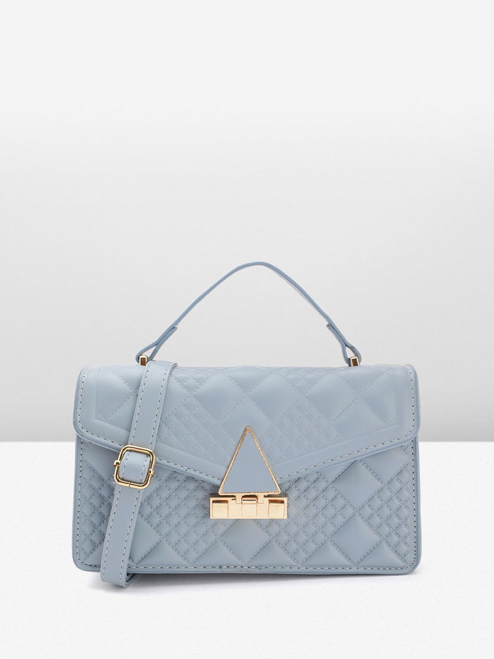 DressBerry Brand Logo Embossed Quilted Satchel