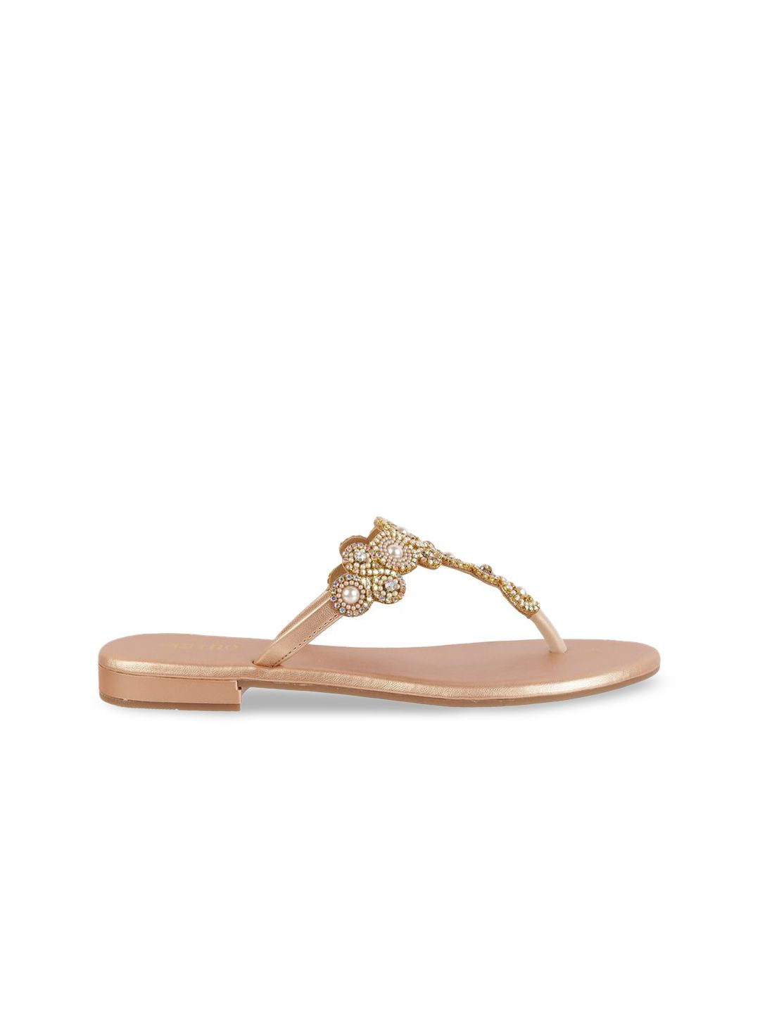 Metro Synthetic Open-Toe Flats