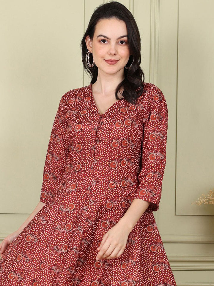 W Women Printed Flared Sleeves Sequinned Kurta