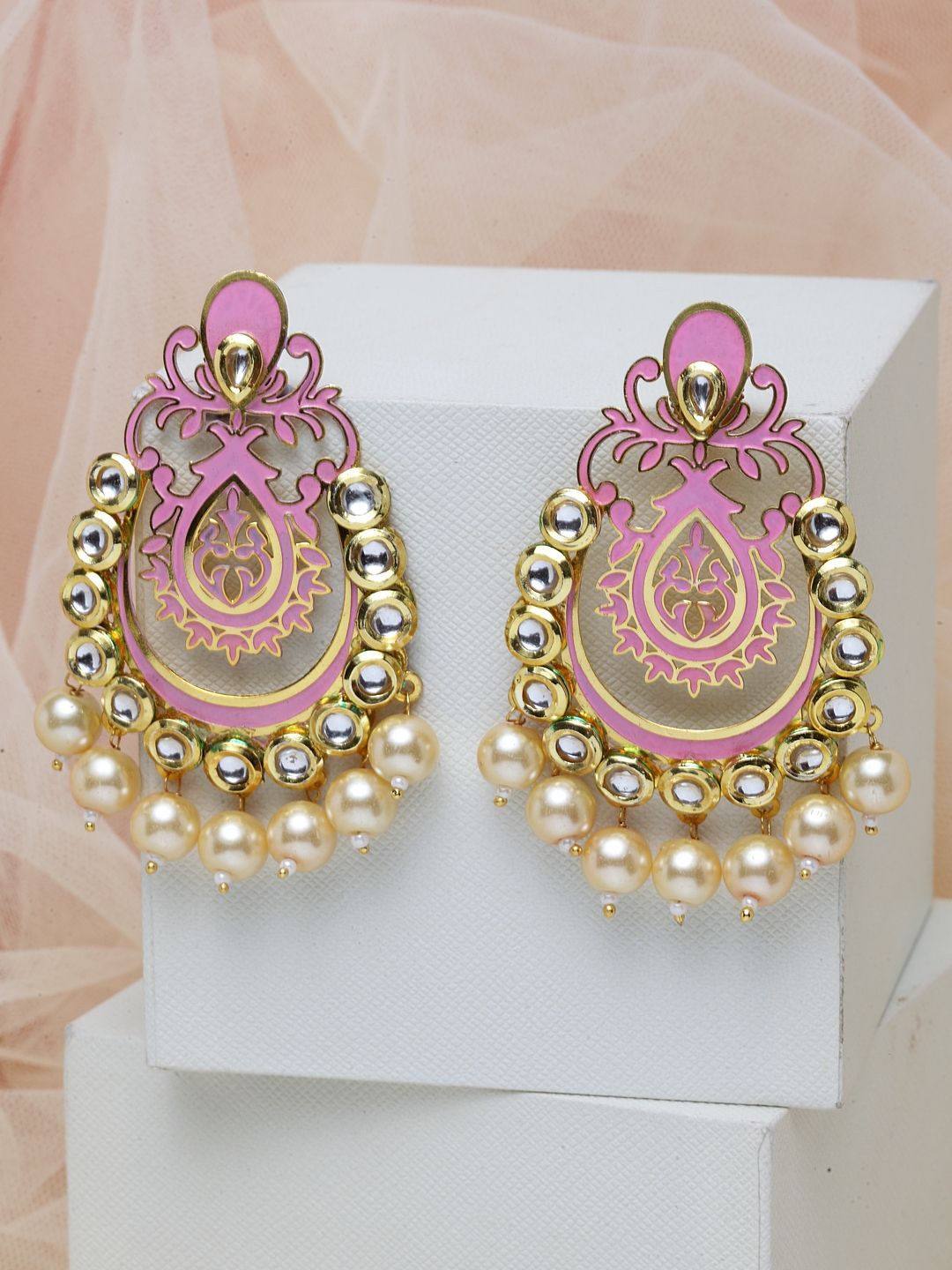 Anting-anting Jatuh Kontemporari Bersalut Emas Anouk Cubic Zirconia