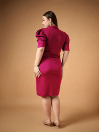SASSAFRAS Women Curve Scuba Sheath Midi Dress