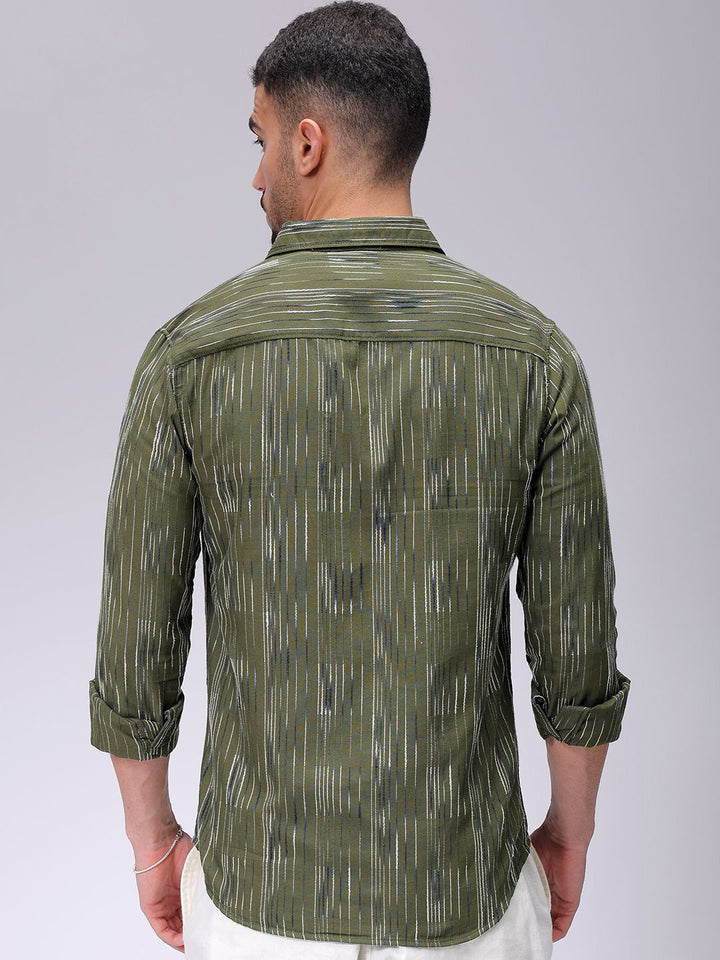 The Indian Garage Co Men Slim Fit Multi Stripes Opaque Striped Casual Shirt