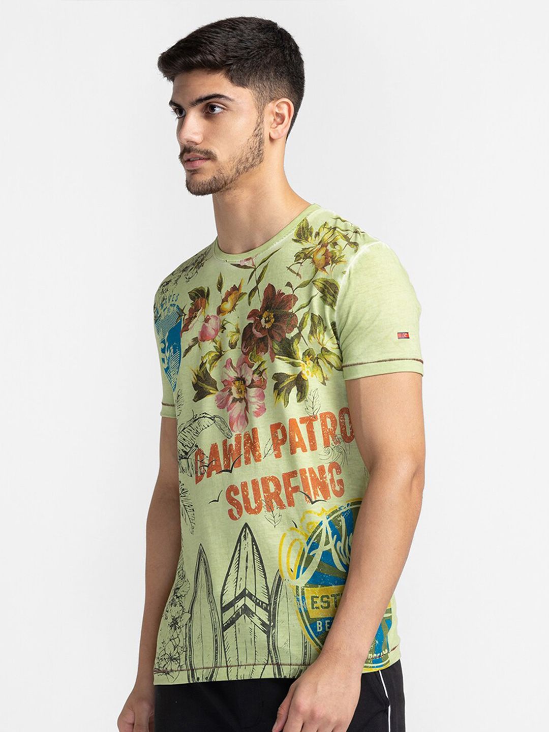 Being Human Floral Printed Cotton T-shirt