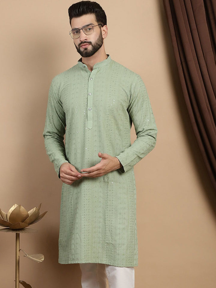 Anouk Mandarin Collar Long Sleeves Cotton Kurta