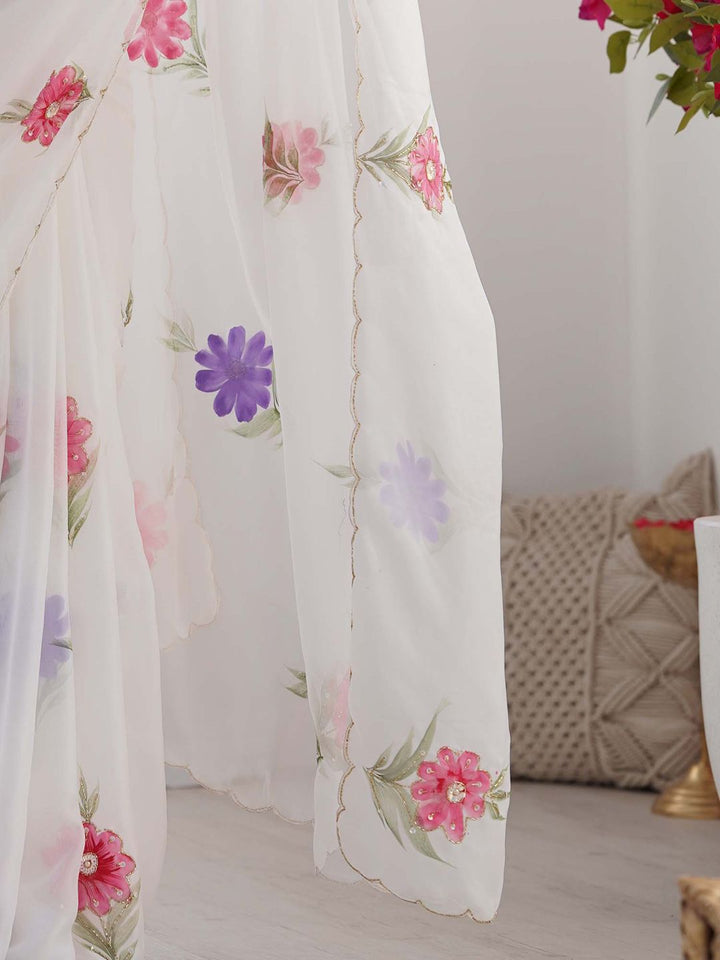 Saree mall Floral Organza Sarees
