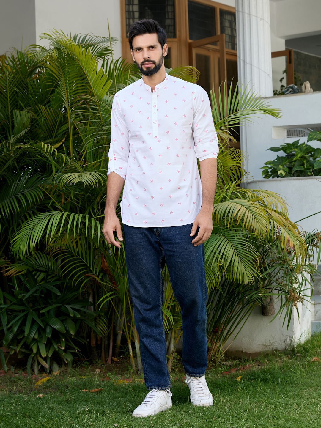 See Designs Men Quirky Printed Daily Cotton Straight Kurta