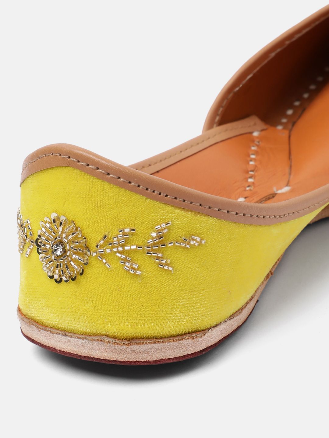 House of Pataudi Leather Sequined Embellished Mojaris