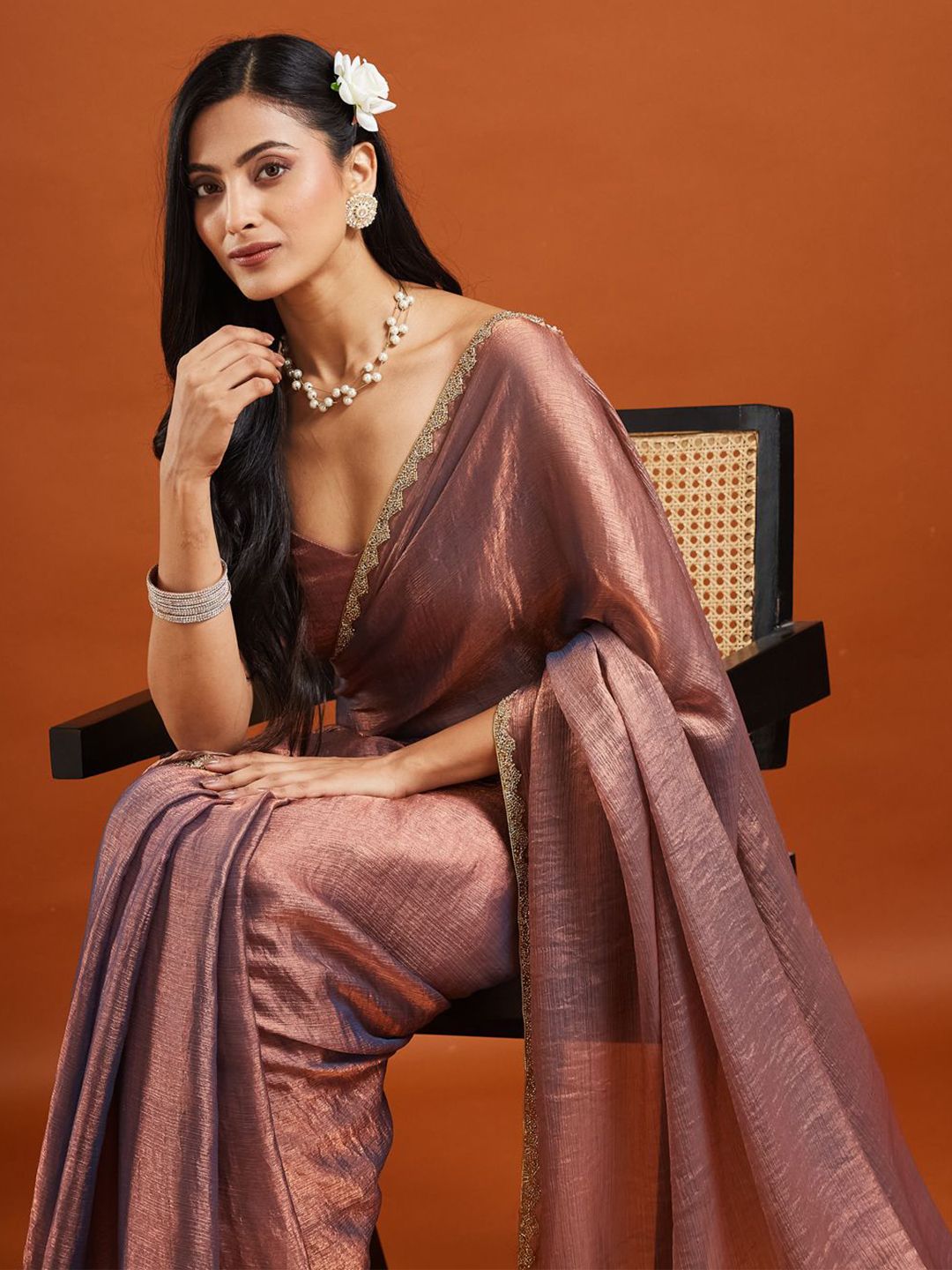 kasee Saree Manik dan Batu Berhias