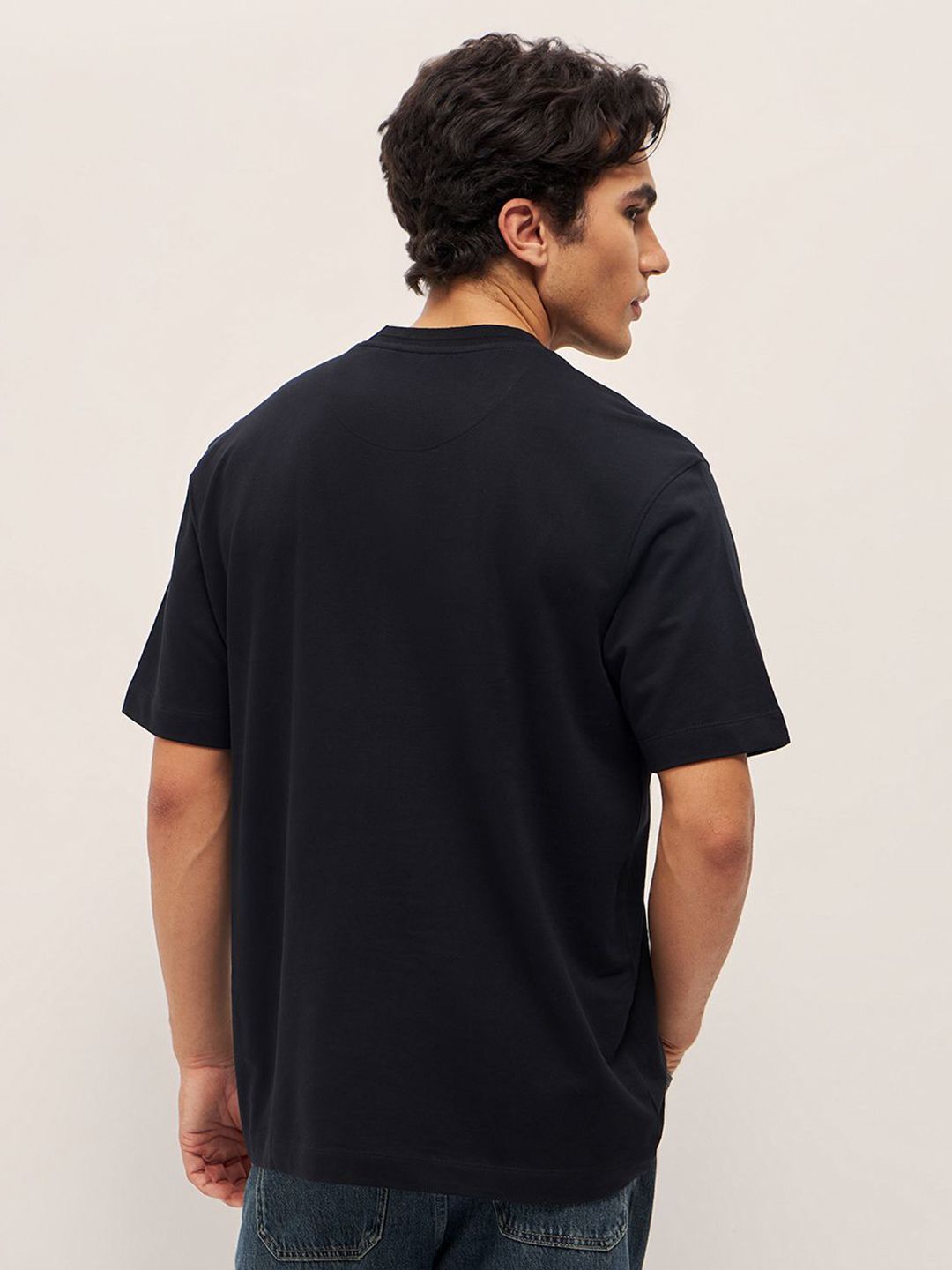 THE BEAR HOUSE Men Graphic Printed Round Neck Cotton Oversized T-shirt