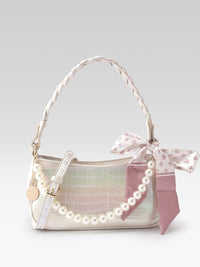 DressBerry Croc Textured Structured Shoulder Bag