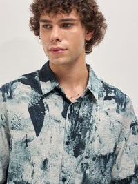 THE BEAR HOUSE Men Spread Collar Abstract Printed Relaxed Fit Casual Shirt