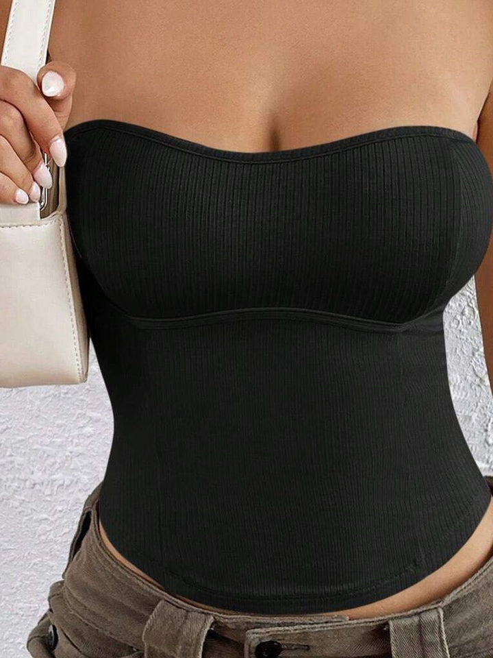 DressBerry Women Strapless Tube Crop Top