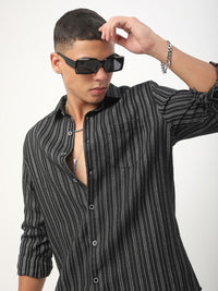 VASTRADO Men Classic Slim Fit Opaque Striped Casual Shirt