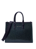 Lino Perros Croc Textured Structured Handheld Bag