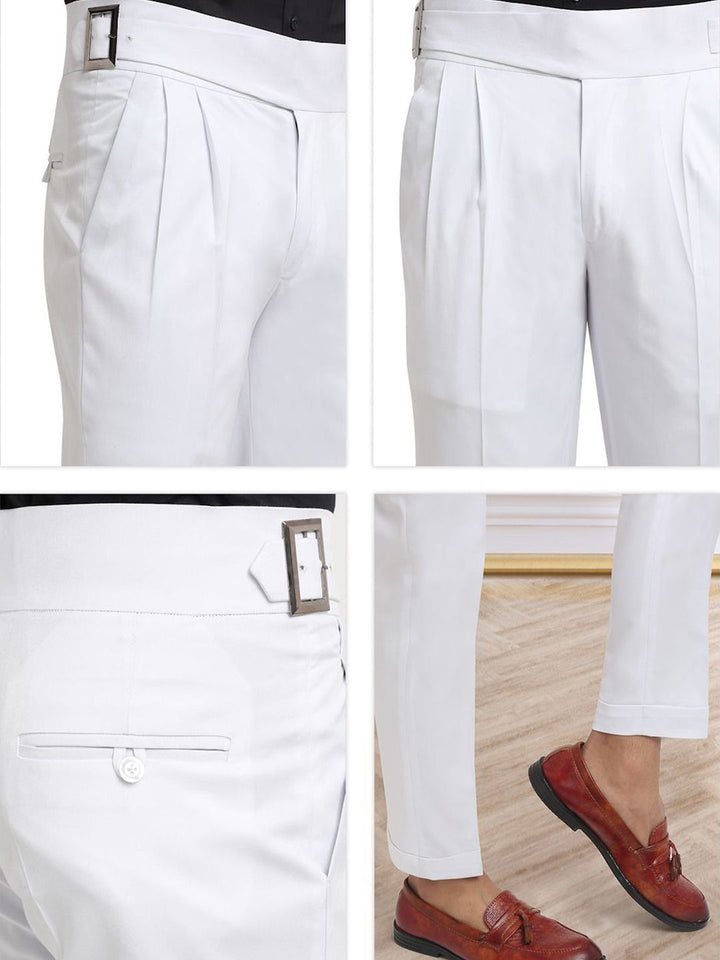 KLOTTHE Men Cotton Rich Solid Slim Fit Italian Gurkha Pants