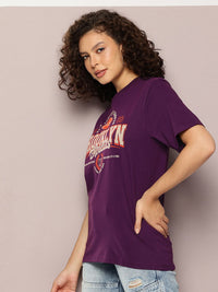 Typography Dillinger dicetak T-Shirt Kasual Kastam Tulen