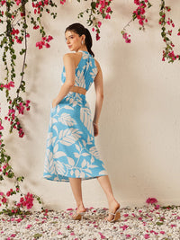 STREET 9 Striped Crepe A-Line Midi Dress