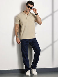 Thomas Scott Men Self Design Polo Collar Cotton T-shirt