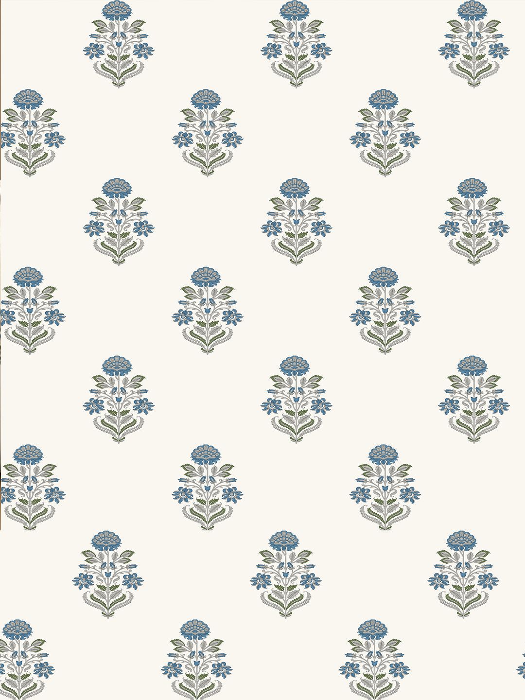 URBAN SPACE Blue & Cream-Coloured 5 Pieces Floral Printed Cotton Square Cushion Covers