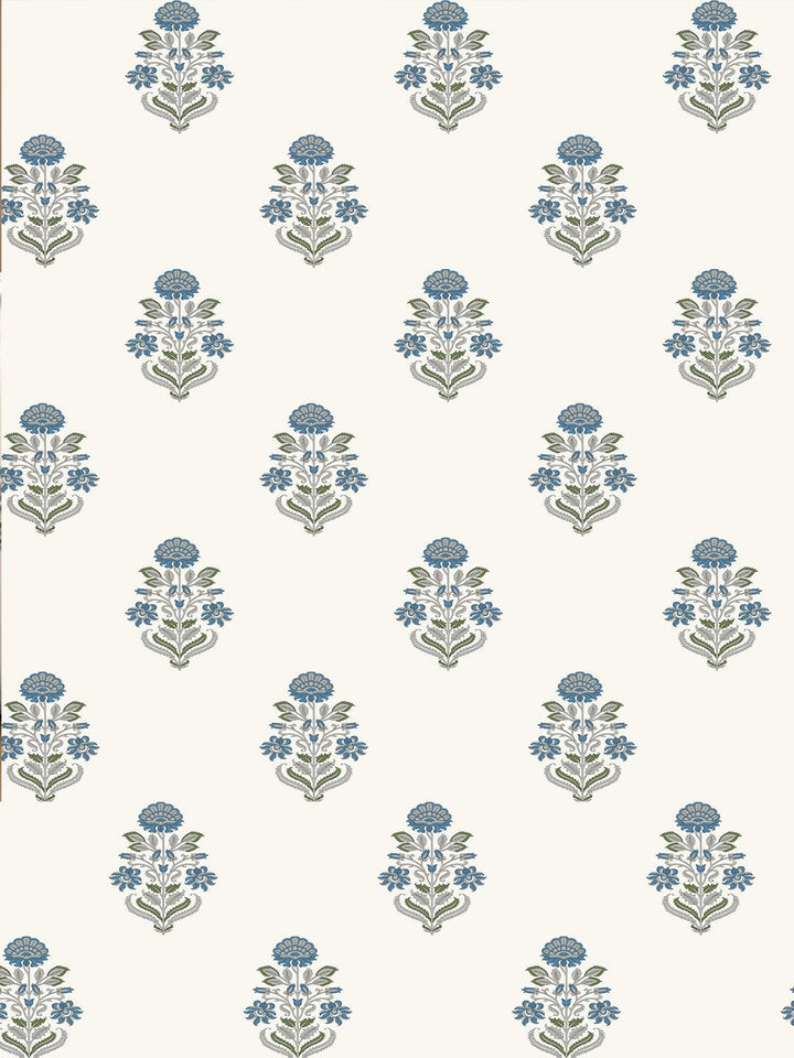 URBAN SPACE Blue & Cream-Coloured 5 Pieces Floral Printed Cotton Square Cushion Covers