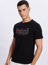 ADRO Men Typography Printed Round Neck Cotton T-shirt