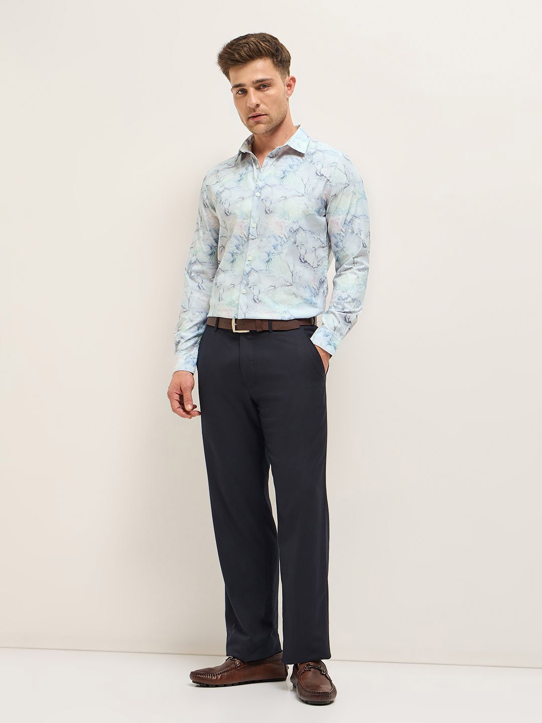 THE BEAR HOUSE Men Tailored Fit Opaque Printed Formal Shirt