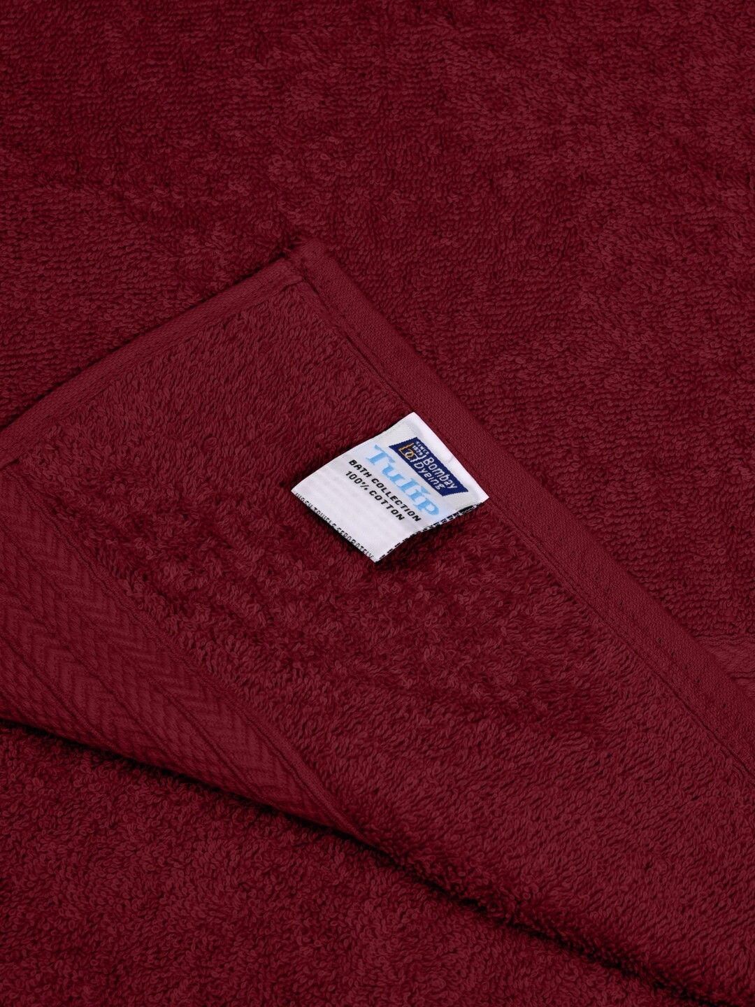 BOMBAY DYEING Tulip Maroon Pure Cotton 450 GSM Bath Towel