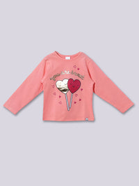 Moms Love Girls Printed T-Shirt With Trousers