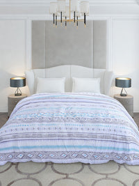 Monte Carlo Blue & White Geometric Mild Winter 210 GSM Double Bed Duvet