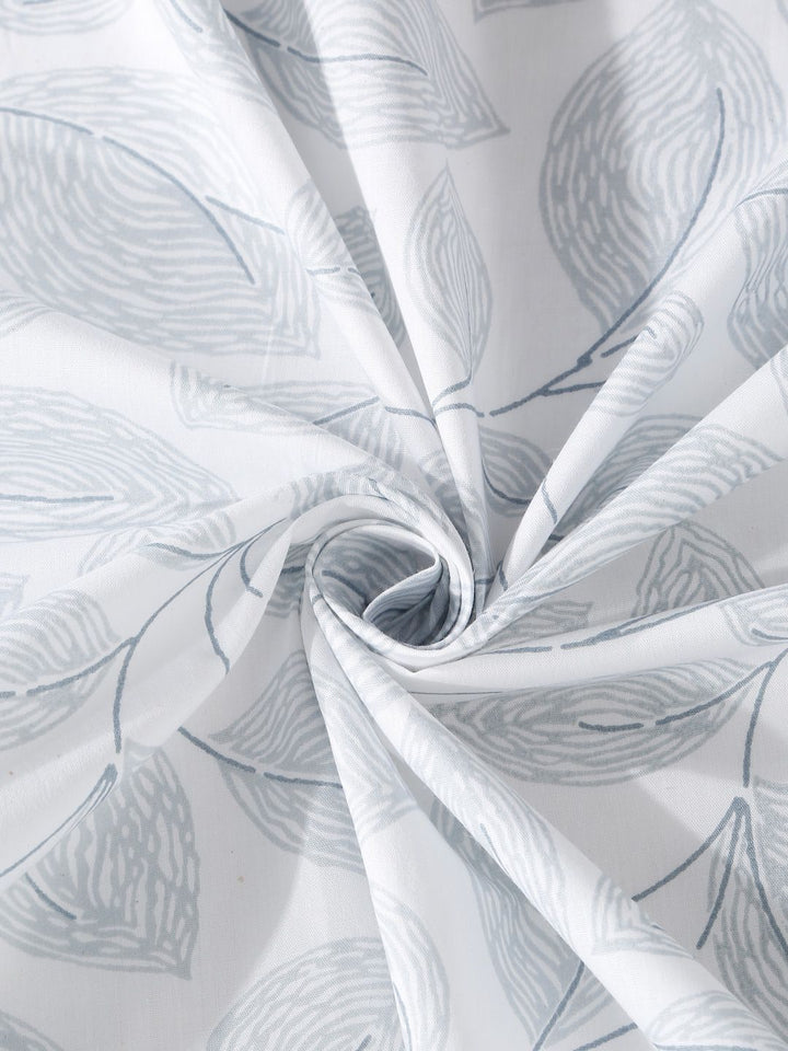 KLOTTHE White Floral Printed 400 TC Kapas Tulen Cadar Super King Dengan 2 Sarung Bantal