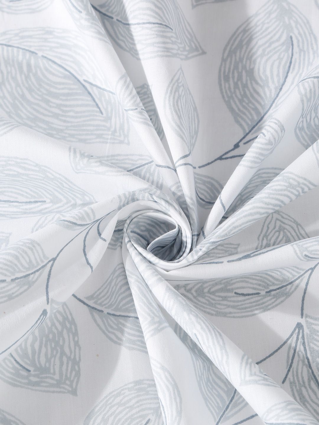 KLOTTHE White Floral Printed 400 TC Kapas Tulen Cadar Super King Dengan 2 Sarung Bantal