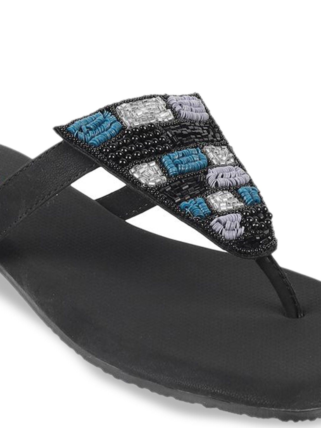 Metro Women  Embellished Open Toe Flats