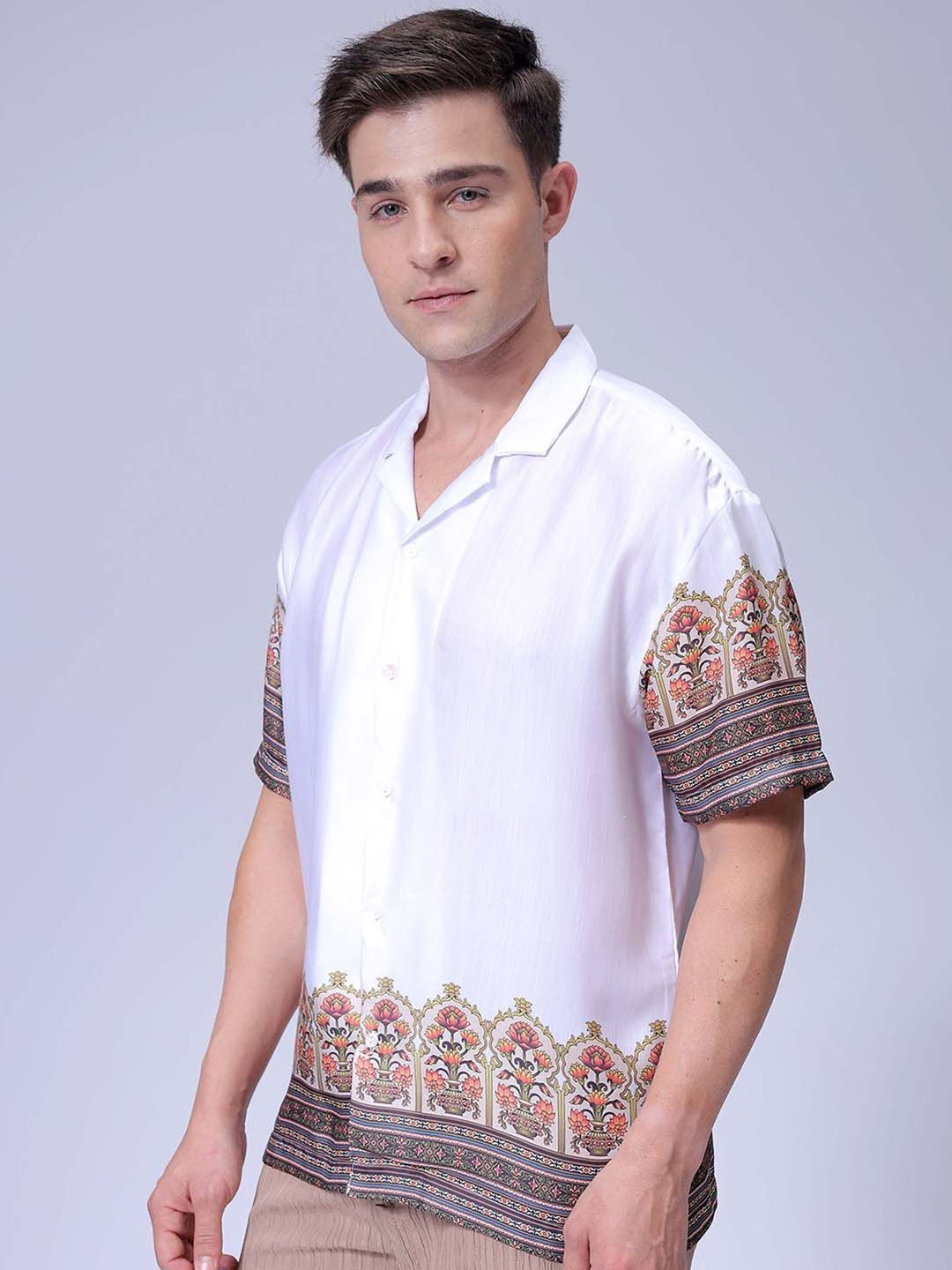 The Indian Garage Co Men Relaxed Fit Indie Printed Resortwear Shirt
