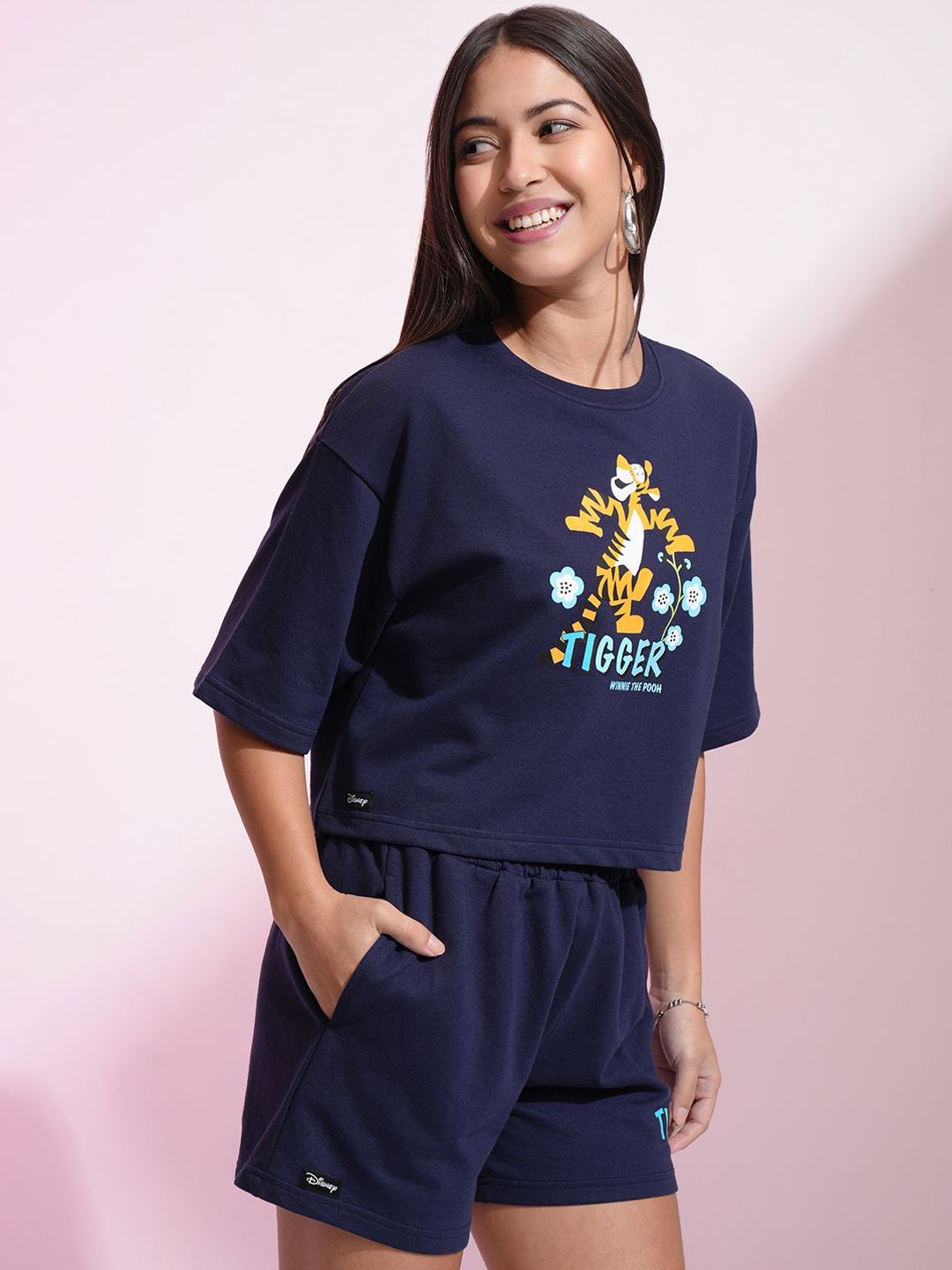 Tokyo Talkies Tigger Printed T Shirt & Short Co Ord Set