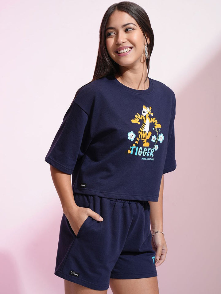 Tokyo Talkies Tigger Printed T Shirt & Short Co Ord Set