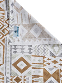 KLOTTHE White & Mustard Geometric Printed 400 TC Cotton Set Cadar King 2.70 m x 2.70 m