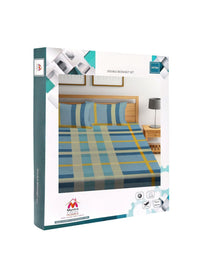 Myntra Elegant Homes Biru & Beige Printed 300 TC Set Cadar King 2.45 x 2.24 m